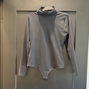 SPANX Charcoal Gray Turtleneck Bodysuit